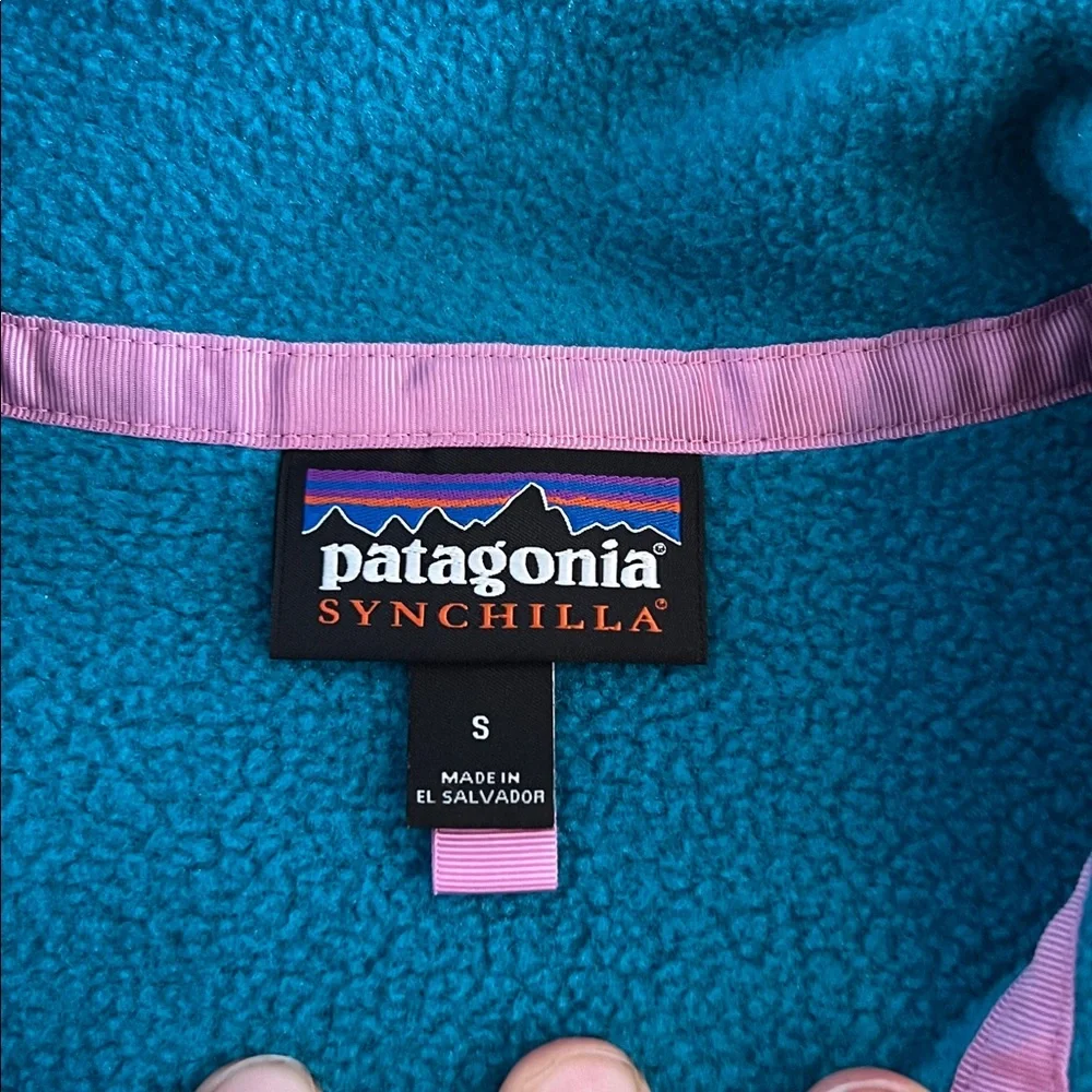 Patagonia Women's Lightweight Synchilla Snap-T Fleece Pullover Blue Small - Picture 3 of 5